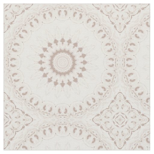 Beige and Cream Mandala Pattern Fabric