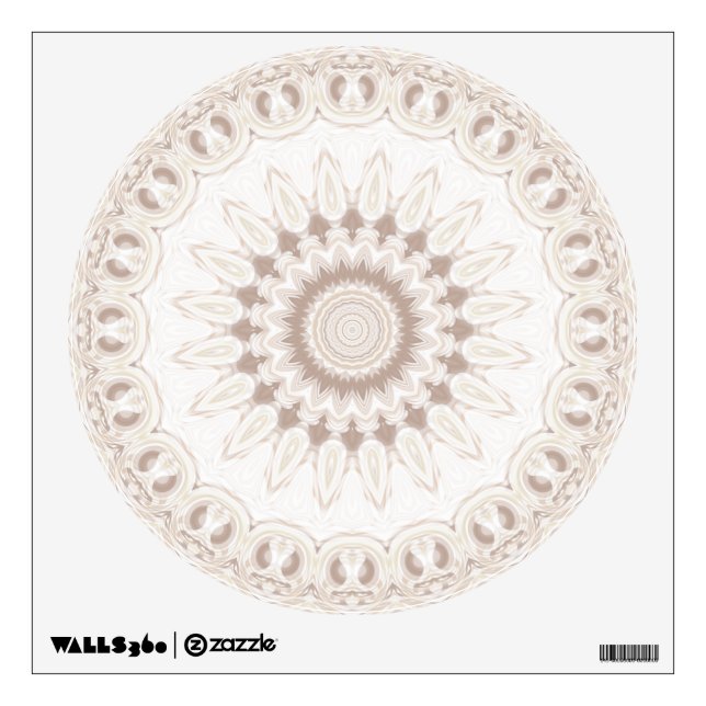Beige and Cream Mandala Pattern Wall Decal (Front)