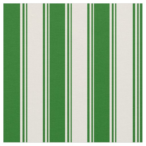 Beige and Dark Green Colored Lines Fabric
