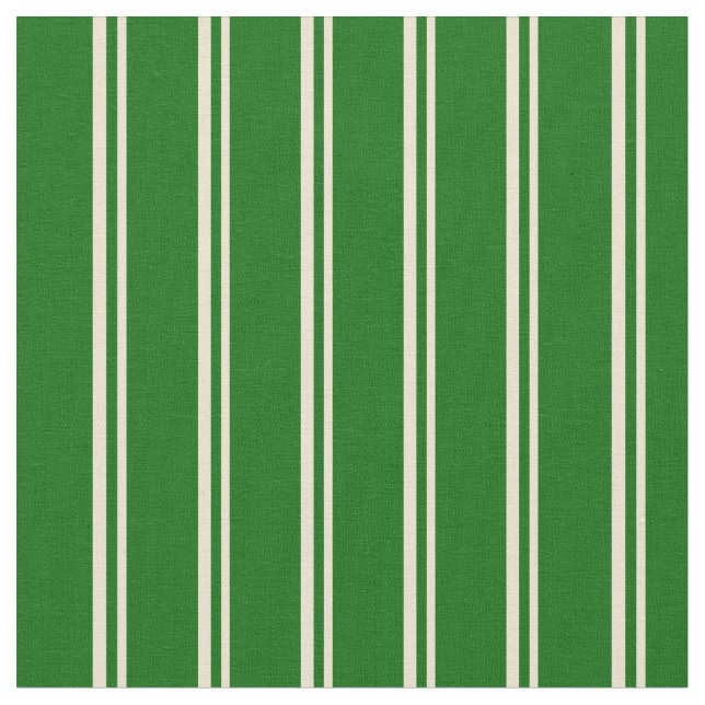 Beige and Dark Green Colored Pattern Fabric (Close Up)