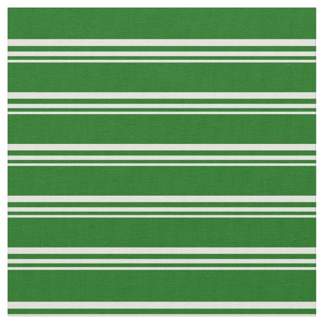 Beige and Dark Green Lines/Stripes Pattern Fabric (Close Up)