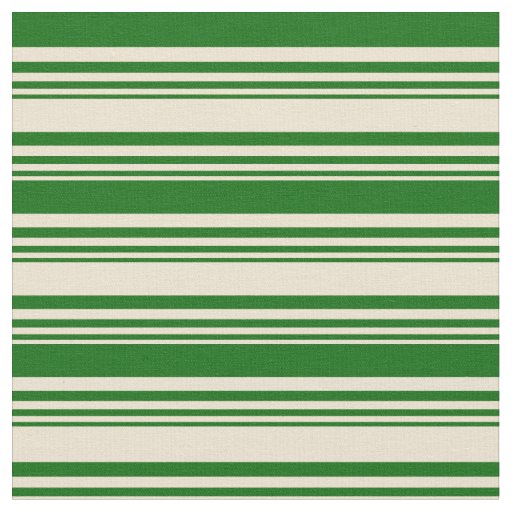 Beige and Dark Green Pattern of Stripes Fabric