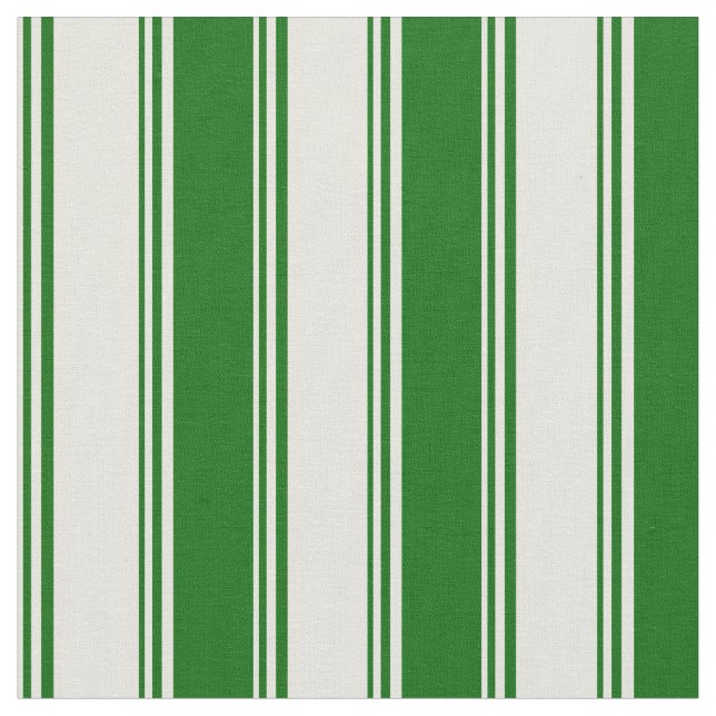 Beige and Dark Green Pattern of Stripes Fabric (Close Up)