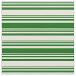 [ Thumbnail: Beige and Dark Green Striped Pattern Fabric ]