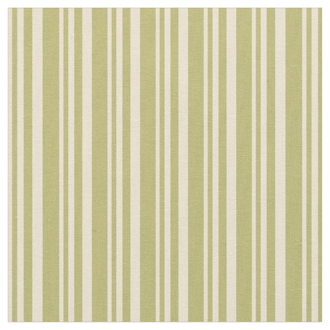 Beige and Dark Khaki Stripes Pattern Fabric (Close Up)