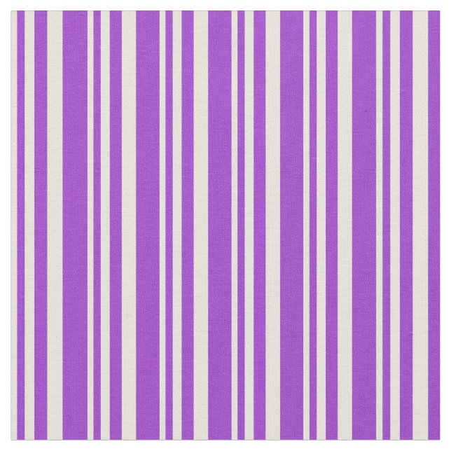 Beige and Dark Orchid Lined Pattern Fabric (Close Up)