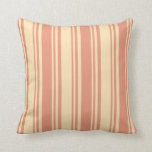 [ Thumbnail: Beige and Dark Salmon Colored Lines Throw Pillow ]