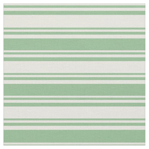Beige and Dark Sea Green Lined Pattern Fabric