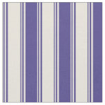 [ Thumbnail: Beige and Dark Slate Blue Lines Pattern Fabric ]