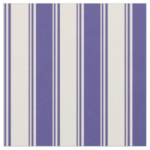 Beige and Dark Slate Blue Lines Pattern Fabric
