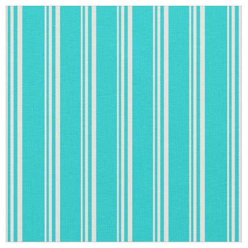 Beige and Dark Turquoise Lined Pattern Fabric