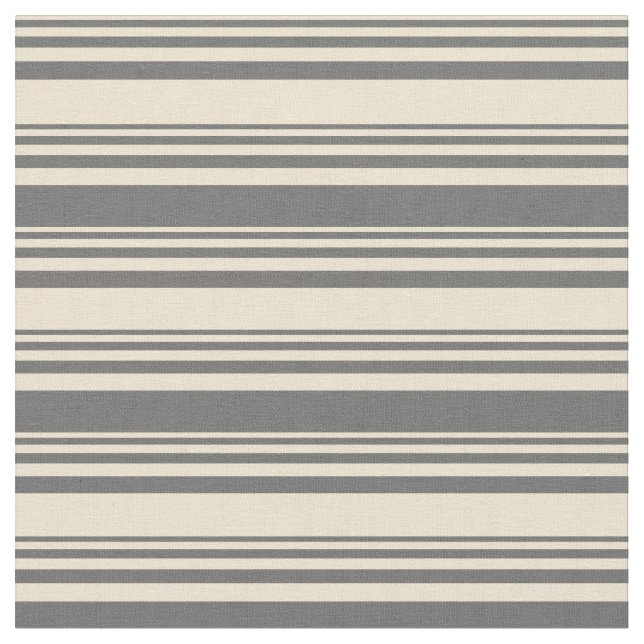 Beige and Dim Gray Pattern Fabric (Close Up)