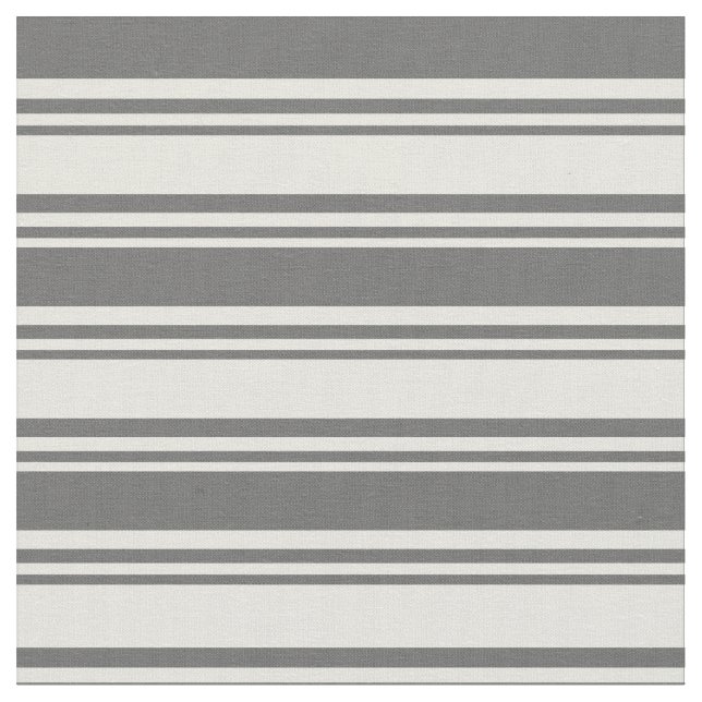Beige and Dim Grey Lines Fabric (Close Up)