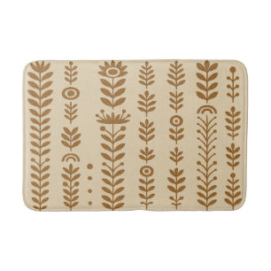 Beige and Earth Brown Bath Mat