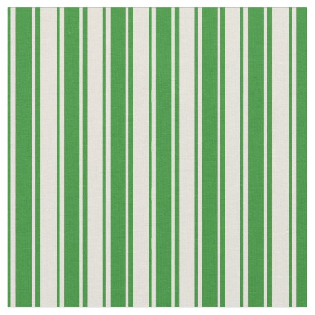 Forest Green and Beige Stripes/Lines Pattern Fabric | Zazzle.com