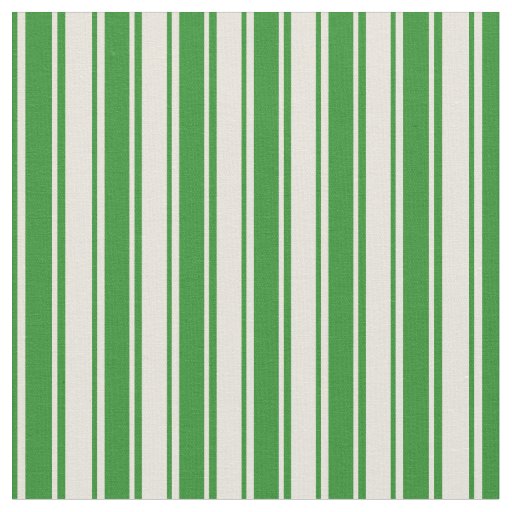 Beige and Forest Green Colored Stripes Fabric