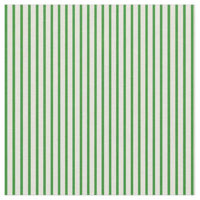 Beige and Forest Green Stripes Pattern Fabric (Close Up)