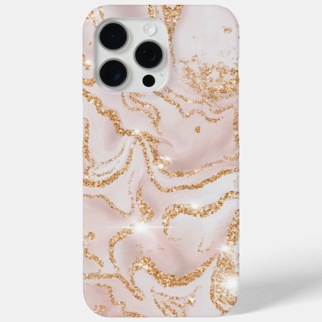 Beige and Gold Marble Pattern Case-Mate iPhone Case (Back)