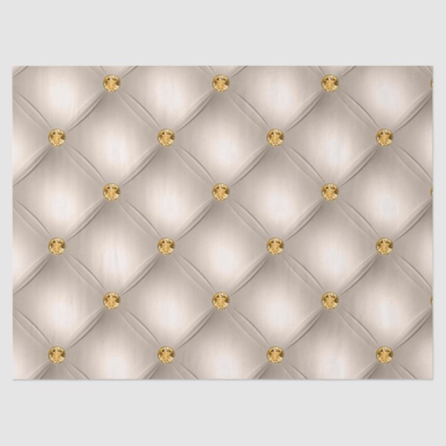 Beige and Gold Tufted Tissue Paper (Front)