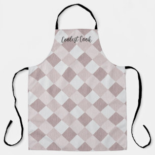 Beige and Gray Geometric Patchwork Pattern Oblique Apron