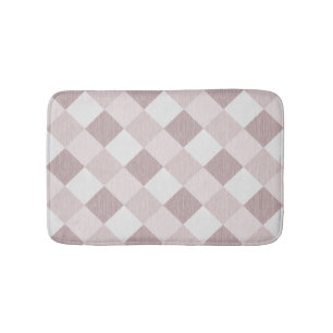 Beige and Gray Geometric Patchwork Pattern Oblique Bath Mat