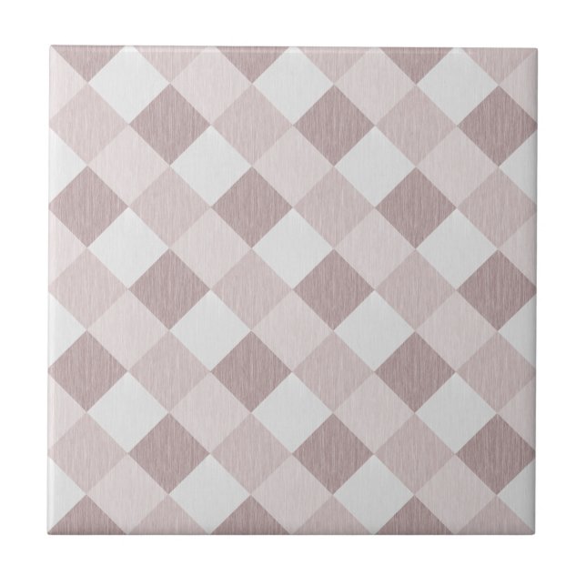 Beige and Gray Geometric Patchwork Pattern Oblique Ceramic Tile (Front)
