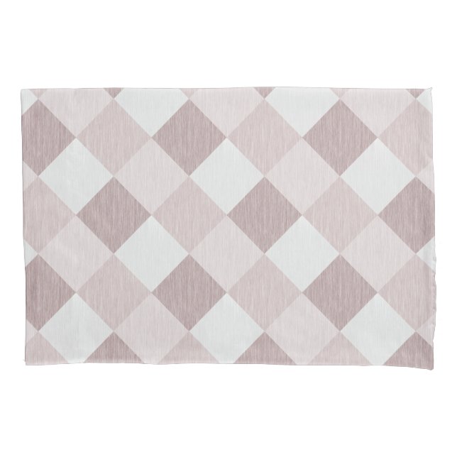 Beige and Gray Geometric Patchwork Pattern Oblique Pillow Case (Front)