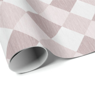 Beige and Gray Geometric Patchwork Pattern Oblique Wrapping Paper