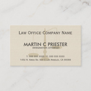 Beige And Gray Stripes Texture Attorney At Law Business Card