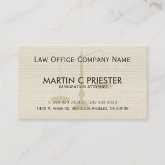 Beige And Gray Stripes Texture Attorney At Law Business Card