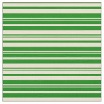 [ Thumbnail: Beige and Green Colored Pattern of Stripes Fabric ]