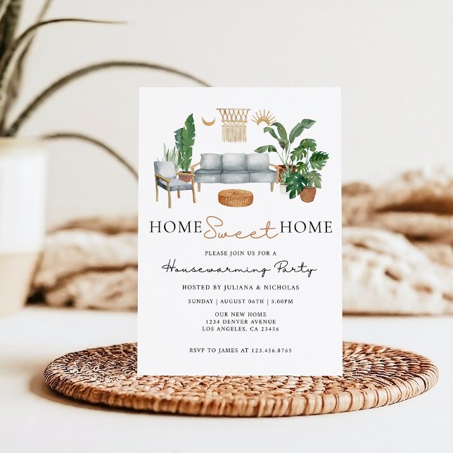 Beige and Green new home living Housewarming Party Invitation (Creator Uploaded)