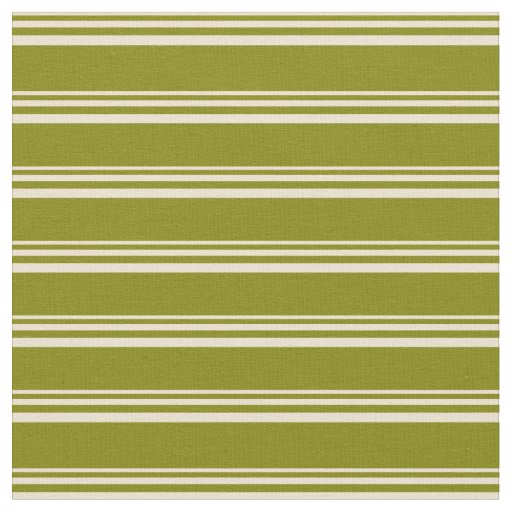Beige and Green Striped/Lined Pattern Fabric