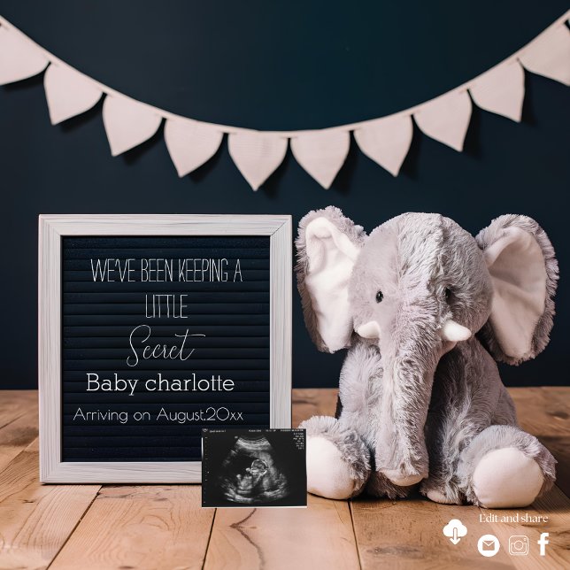   beige and grey Minimalist pregnancy announcement (Creator Uploaded)