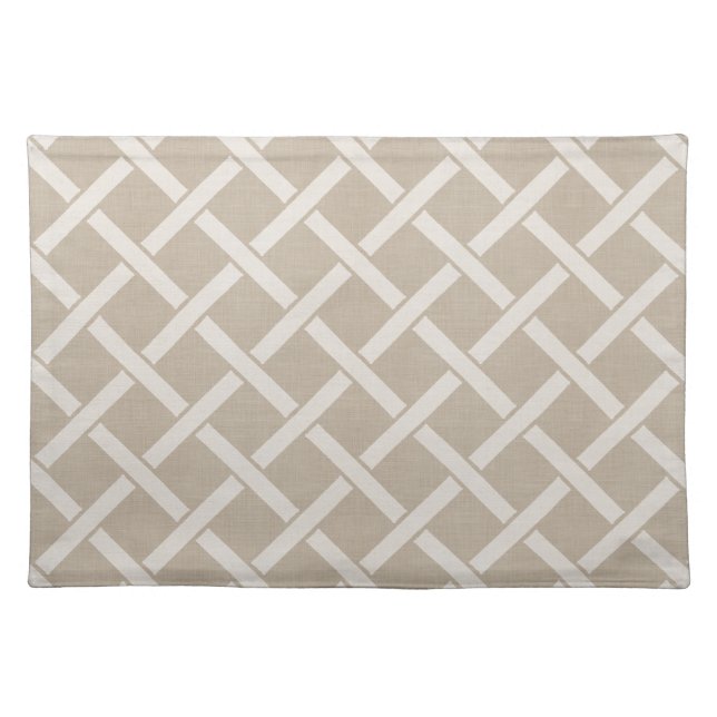 Beige and Ivory Lattice | Modern Farmhouse Placemat (Front)