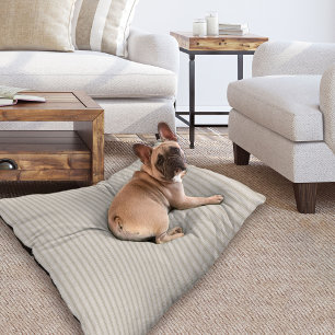 Beige and Ivory Ticking Stripes   Modern Farmhouse Pet Bed