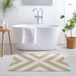 Beige and Ivory X Chevron | Modern Farmhouse Bathroom Mat