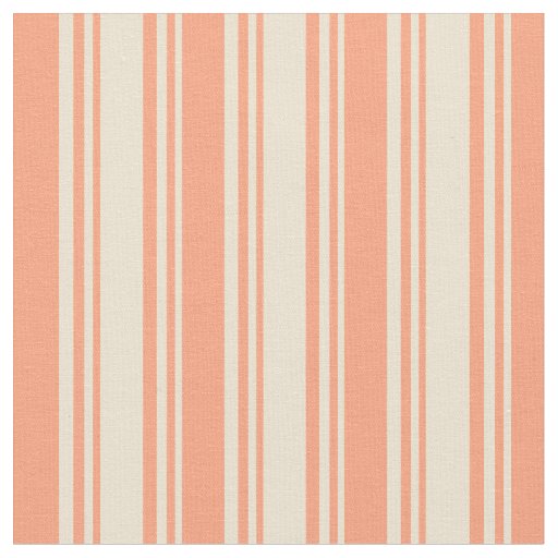 Beige and Light Salmon Stripes Fabric