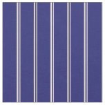 [ Thumbnail: Beige and Midnight Blue Lines Pattern Fabric ]