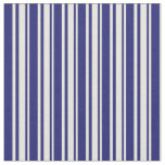 [ Thumbnail: Beige and Midnight Blue Stripes Pattern Fabric ]