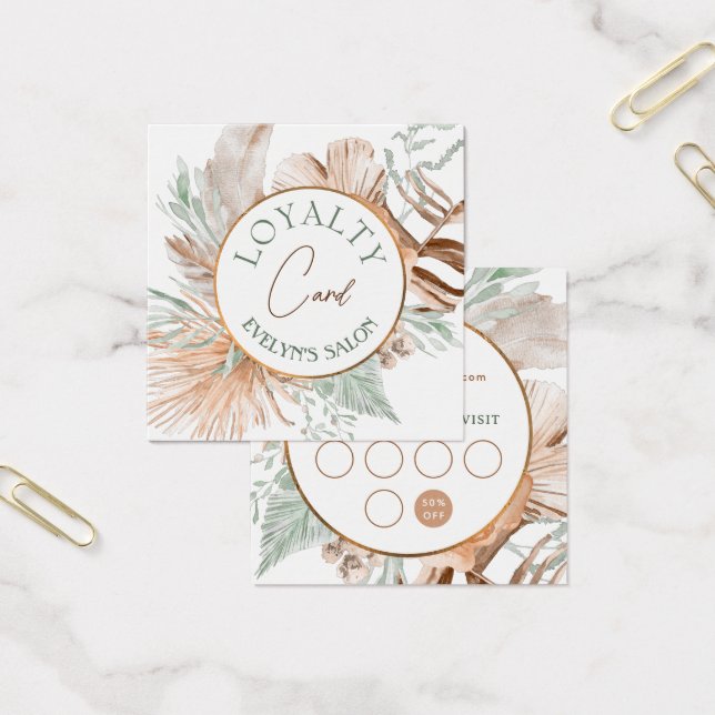 Beige and mint bouquet loyalty card (Office)