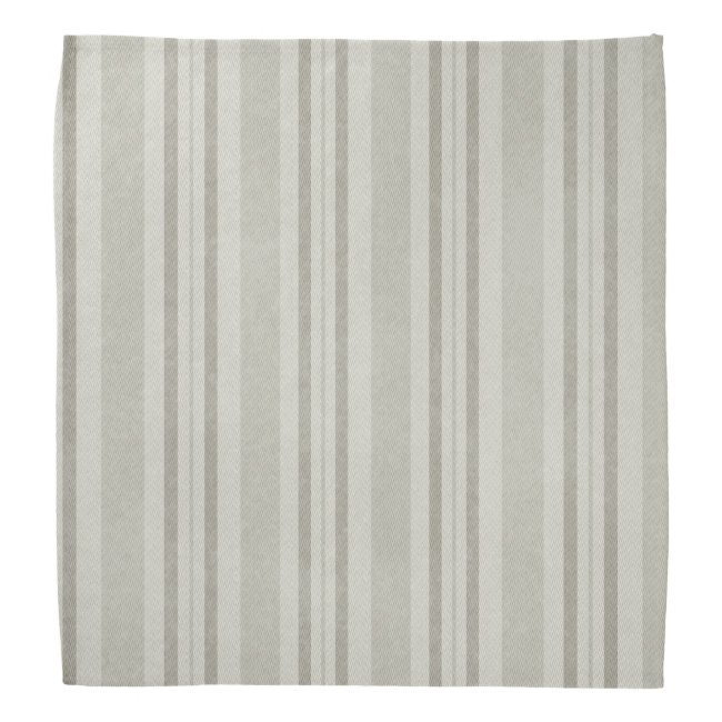 Beige and Olive Striped Faux Linen Bandana