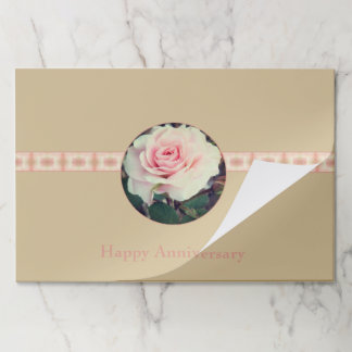 Beige And Pink Rose Paper Placemats