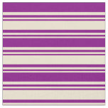Beige and Purple Colored Lines Pattern Fabric