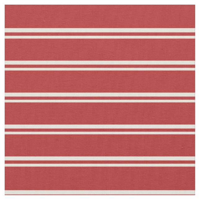 Beige and Red Colored Lines Pattern Fabric (Close Up)