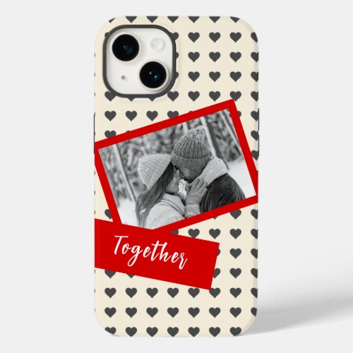 Beige and Red Heartfelt Gift Couple Romance  Case_Mate iPhone 14 Case