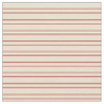 [ Thumbnail: Beige and Red Pattern of Stripes Fabric ]