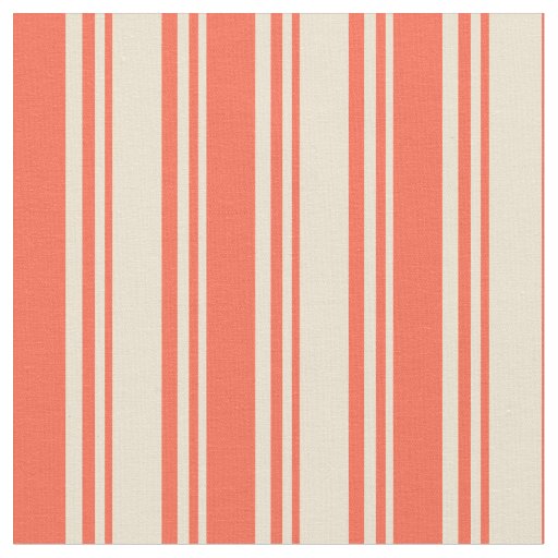 Beige and Red Pattern of Stripes Fabric