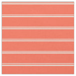 [ Thumbnail: Beige and Red Stripes/Lines Pattern Fabric ]