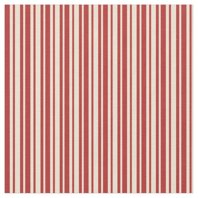 Beige and Red Stripes/Lines Pattern Fabric (Close Up)